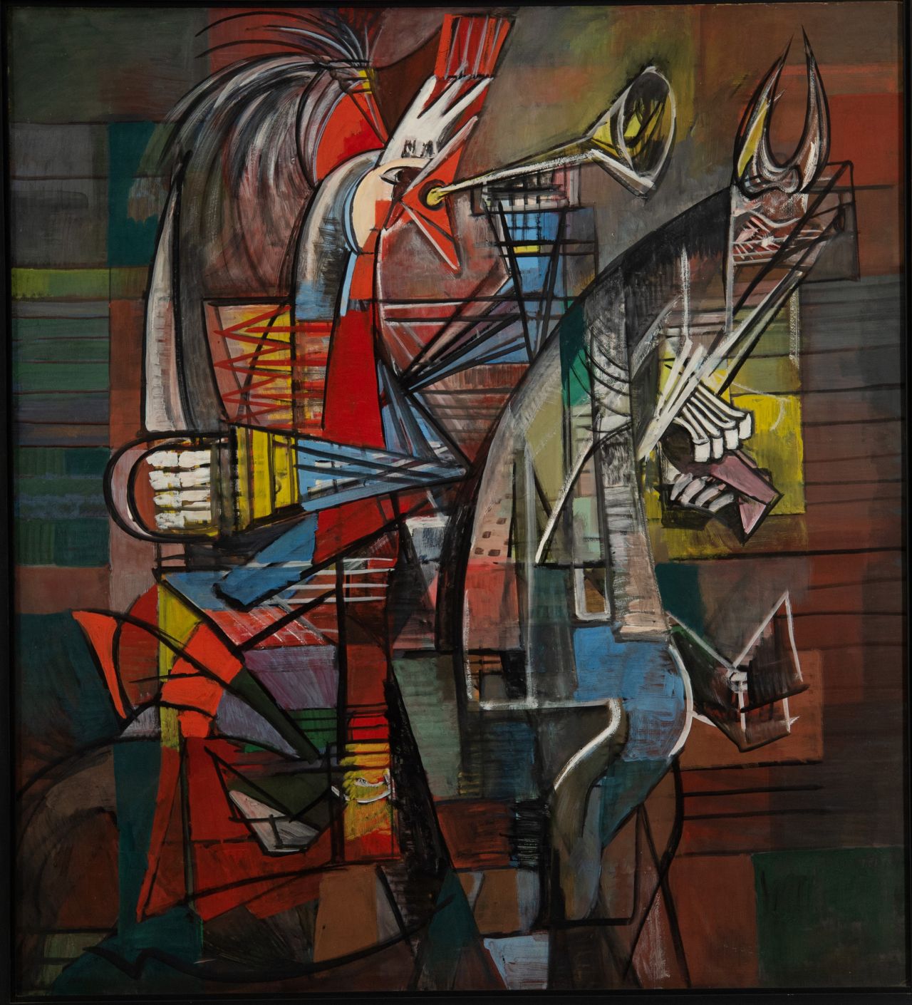 Jeanne Mammen, Trompetender Hahn um 1943, Foto: David Ausserhofer